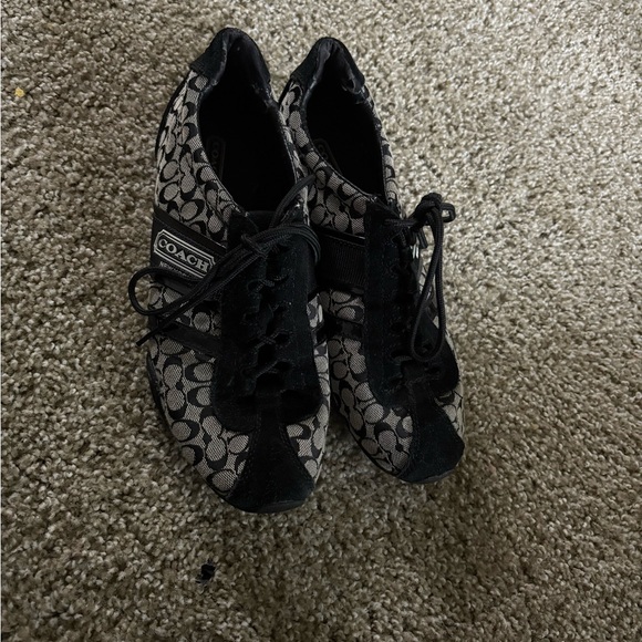 Coach Monogram Black and Cream Sneakers - Picture 3 of 4